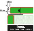 ECO ANGLE INOX 250 cm